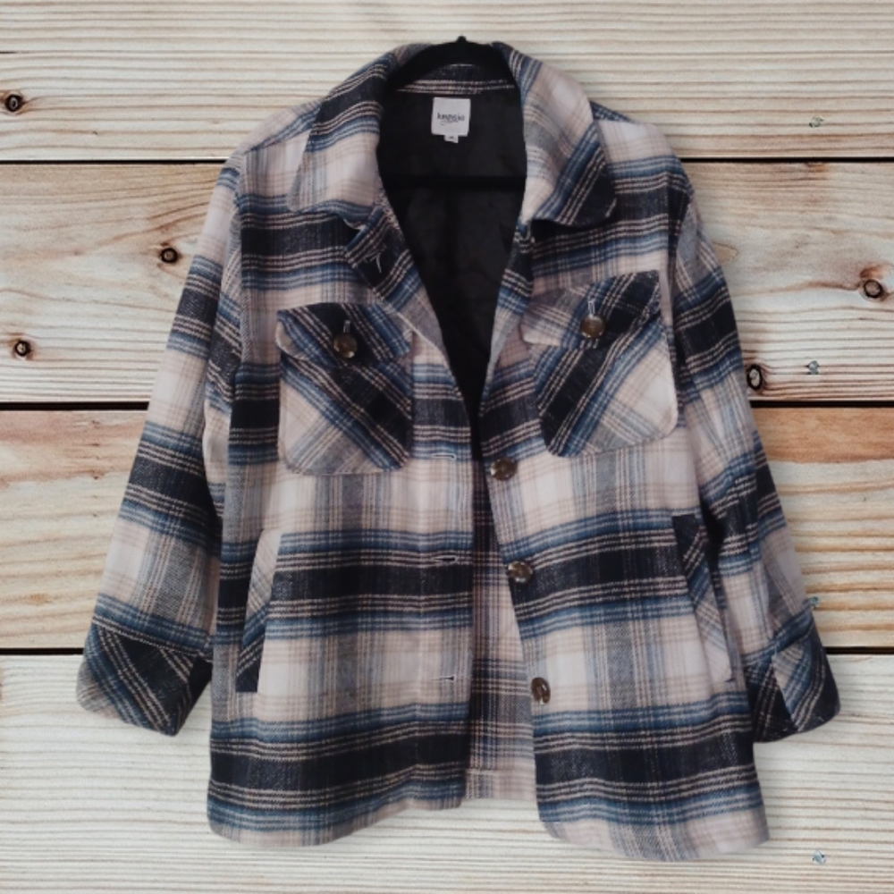 Oversized plaid jacket